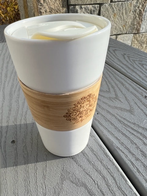 NEW 16oz Ceramic and Bamboo Tumbler
