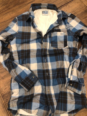 Micro Fleece-Lined Flannel Blue Check