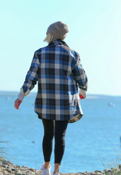 Micro Fleece-Lined Flannel Blue Check