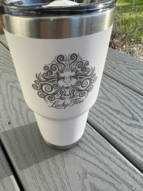 30oz Inside Floral Monogram Laser Engraved on a Yeti Tumbler With