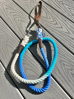 Copy of The Ultimate Nautical Leash with Nickel Clasp with Leather strap handle (New)