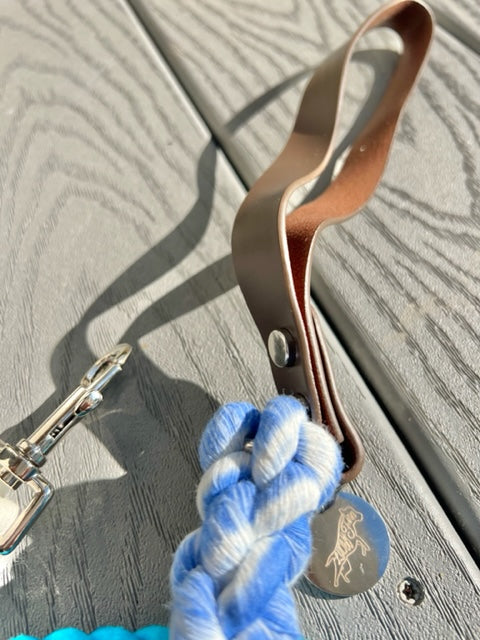 Copy of The Ultimate Nautical Leash with Nickel Clasp with Leather strap handle (New)